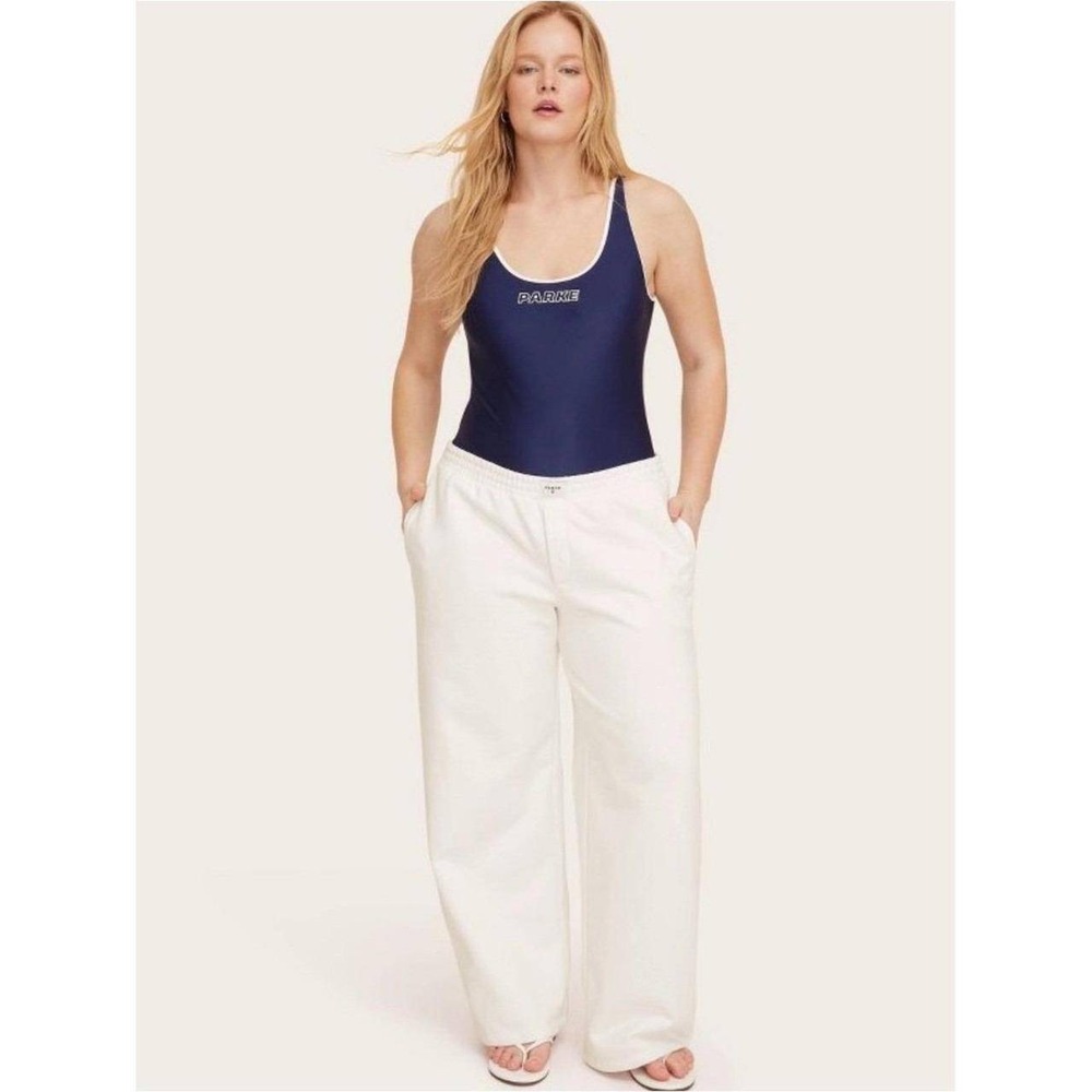 Parke Cream Wide Leg Sweatpants Cream Relaxed Fit Joggers Small NWT